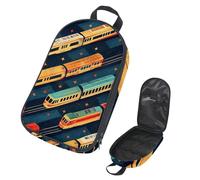 VAPOKF Travel Camping Utensils Organizer Bag,Colorful Train on The Road Storage Bag for Cooking Utensil Set, Kitchen Accessories Storage Pouch for Outdoor BBQ, Bag Only