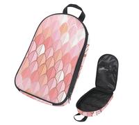 VAPOKF Travel Camping Utensils Organizer Bag, Coral Red Mermaid Fish Scale Pattern Storage Bag for Cooking Utensil Set, Kitchen Accessories Storage Pouch for Outdoor BBQ, Bag Only