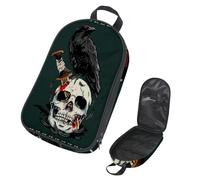 VAPOKF Travel Camping Utensils Organizer Bag, Crow on Bloody Human Skull Storage Bag for Cooking Utensil Set, Kitchen Accessories Storage Pouch for Outdoor BBQ, Bag Only