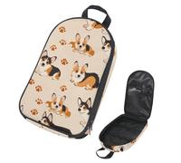 VAPOKF Travel Camping Utensils Organizer Bag, Cute Corgi Paw Footprints Storage Bag for Cooking Utensil Set, Kitchen Accessories Storage Pouch for Outdoor BBQ, Bag Only