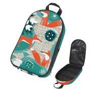 VAPOKF Travel Camping Utensils Organizer Bag, Cute Winter Orange Fox Rabbit Tree Storage Bag for Cooking Utensil Set, Kitchen Accessories Storage Pouch for Outdoor BBQ, Bag Only