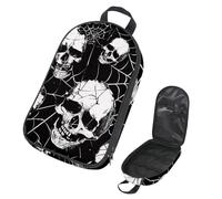 VAPOKF Travel Camping Utensils Organizer Bag,Dead Skull on Spiderweb Black Storage Bag for Cooking Utensil Set, Kitchen Accessories Storage Pouch for Outdoor BBQ, Bag Only