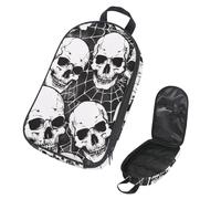 VAPOKF Travel Camping Utensils Organizer Bag,Dead Skull Spiderweb Storage Bag for Cooking Utensil Set, Kitchen Accessories Storage Pouch for Outdoor BBQ, Bag Only