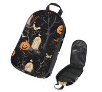 VAPOKF Travel Camping Utensils Organizer Bag, Dead Tree Graves Pumpkin Bats Storage Bag for Cooking Utensil Set, Kitchen Accessories Storage Pouch for Outdoor BBQ, Bag Only
