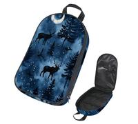 VAPOKF Travel Camping Utensils Organizer Bag, Deers and Eagles on Night Forest Storage Bag for Cooking Utensil Set, Kitchen Accessories Storage Pouch for Outdoor BBQ, Bag Only