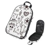 VAPOKF Travel Camping Utensils Organizer Bag, Doodle Dia De Muertos Pattern Storage Bag for Cooking Utensil Set, Kitchen Accessories Storage Pouch for Outdoor BBQ, Bag Only