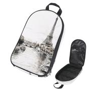 VAPOKF Travel Camping Utensils Organizer Bag, Eiffel Tower and The River Seine Storage Bag for Cooking Utensil Set, Kitchen Accessories Storage Pouch for Outdoor BBQ, Bag Only