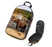 VAPOKF Travel Camping Utensils Organizer Bag, Elephants Bathing River Water Park Storage Bag for Cooking Utensil Set, Kitchen Accessories Storage Pouch for Outdoor BBQ, Bag Only