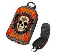 VAPOKF Travel Camping Utensils Organizer Bag, Ethnic Tribal Skull Storage Bag for Cooking Utensil Set, Kitchen Accessories Storage Pouch for Outdoor BBQ, Bag Only