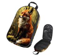 VAPOKF Travel Camping Utensils Organizer Bag, Fox on Forest Storage Bag for Cooking Utensil Set, Kitchen Accessories Storage Pouch for Outdoor BBQ, Bag Only