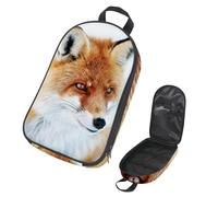 VAPOKF Travel Camping Utensils Organizer Bag, Fox Portrait Storage Bag for Cooking Utensil Set, Kitchen Accessories Storage Pouch for Outdoor BBQ, Bag Only