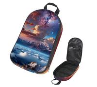 VAPOKF Travel Camping Utensils Organizer Bag,Galaxy Nebular Starry Over Cloud Mountain Storage Bag for Cooking Utensil Set, Kitchen Accessories Storage Pouch for Outdoor BBQ, Bag Only