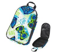 VAPOKF Travel Camping Utensils Organizer Bag, Grunge Blue Green Game Joystick Storage Bag for Cooking Utensil Set, Kitchen Accessories Storage Pouch for Outdoor BBQ, Bag Only