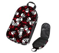 VAPOKF Travel Camping Utensils Organizer Bag, Grunge Skull on Bloody Dark Background Storage Bag for Cooking Utensil Set, Kitchen Accessories Storage Pouch for Outdoor BBQ, Bag Only