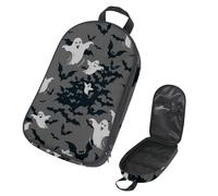VAPOKF Travel Camping Utensils Organizer Bag, Halloween Bats and Ghosts Storage Bag for Cooking Utensil Set, Kitchen Accessories Storage Pouch for Outdoor BBQ, Bag Only