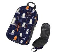 VAPOKF Travel Camping Utensils Organizer Bag, Halloween Graves Trees Pattern Storage Bag for Cooking Utensil Set, Kitchen Accessories Storage Pouch for Outdoor BBQ, Bag Only