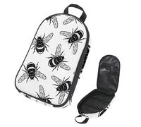 VAPOKF Travel Camping Utensils Organizer Bag, Hand Draw Black Bumble Bee Storage Bag for Cooking Utensil Set, Kitchen Accessories Storage Pouch for Outdoor BBQ, Bag Only