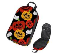 VAPOKF Travel Camping Utensils Organizer Bag, Happy Halloween Pumpkins and Ghosts Storage Bag for Cooking Utensil Set, Kitchen Accessories Storage Pouch for Outdoor BBQ, Bag Only