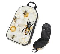 VAPOKF Travel Camping Utensils Organizer Bag, Honey Bees on Hive Pattern Storage Bag for Cooking Utensil Set, Kitchen Accessories Storage Pouch for Outdoor BBQ, Bag Only