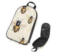 VAPOKF Travel Camping Utensils Organizer Bag, Honey Bees on Hives Background Storage Bag for Cooking Utensil Set, Kitchen Accessories Storage Pouch for Outdoor BBQ, Bag Only