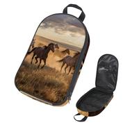 VAPOKF Travel Camping Utensils Organizer Bag,Horses Galloping on The Prairie Storage Bag for Cooking Utensil Set, Kitchen Accessories Storage Pouch for Outdoor BBQ, Bag Only