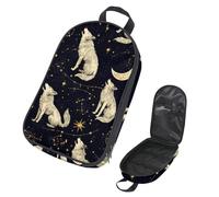 VAPOKF Travel Camping Utensils Organizer Bag, Howling Wolves Constellations Storage Bag for Cooking Utensil Set, Kitchen Accessories Storage Pouch for Outdoor BBQ, Bag Only