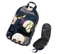 VAPOKF Travel Camping Utensils Organizer Bag, Human Skull Raven Butterfly on Dead Tree Storage Bag for Cooking Utensil Set, Kitchen Accessories Storage Pouch for Outdoor BBQ, Bag Only