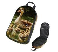 VAPOKF Travel Camping Utensils Organizer Bag, Indian Runner Duck and Ducklings Storage Bag for Cooking Utensil Set, Kitchen Accessories Storage Pouch for Outdoor BBQ, Bag Only