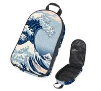 VAPOKF Travel Camping Utensils Organizer Bag, Japanese Wave Storage Bag for Cooking Utensil Set, Kitchen Accessories Storage Pouch for Outdoor BBQ, Bag Only