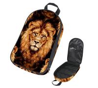 VAPOKF Travel Camping Utensils Organizer Bag, Lions Wild Animal Storage Bag for Cooking Utensil Set, Kitchen Accessories Storage Pouch for Outdoor BBQ, Bag Only