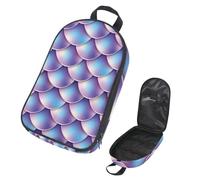 VAPOKF Travel Camping Utensils Organizer Bag, Mermaid Tail Scale Background Purple Storage Bag for Cooking Utensil Set, Kitchen Accessories Storage Pouch for Outdoor BBQ, Bag Only