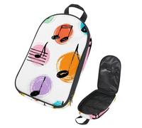 VAPOKF Travel Camping Utensils Organizer Bag, Music Notes on Colorful Polka Dots Storage Bag for Cooking Utensil Set, Kitchen Accessories Storage Pouch for Outdoor BBQ, Bag Only