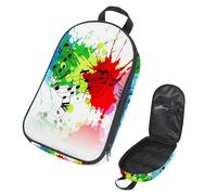 VAPOKF Travel Camping Utensils Organizer Bag, Music Notes on Grunge Colorful Splash Storage Bag for Cooking Utensil Set, Kitchen Accessories Storage Pouch for Outdoor BBQ, Bag Only