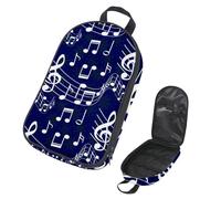VAPOKF Travel Camping Utensils Organizer Bag, Music Notes Staff on Blue Storage Bag for Cooking Utensil Set, Kitchen Accessories Storage Pouch for Outdoor BBQ, Bag Only