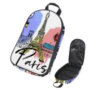 VAPOKF Travel Camping Utensils Organizer Bag, Paris Eiffel Tower and City Buildings Storage Bag for Cooking Utensil Set, Kitchen Accessories Storage Pouch for Outdoor BBQ, Bag Only