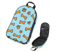 VAPOKF Travel Camping Utensils Organizer Bag, Pawprints and Bones on Blue Storage Bag for Cooking Utensil Set, Kitchen Accessories Storage Pouch for Outdoor BBQ, Bag Only