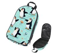 VAPOKF Travel Camping Utensils Organizer Bag, Penguins Starfishes Jellyfish Storage Bag for Cooking Utensil Set, Kitchen Accessories Storage Pouch for Outdoor BBQ, Bag Only