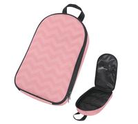 VAPOKF Travel Camping Utensils Organizer Bag, Pink Triangle Ripple Pattern Storage Bag for Cooking Utensil Set, Kitchen Accessories Storage Pouch for Outdoor BBQ, Bag Only