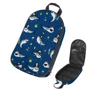 VAPOKF Travel Camping Utensils Organizer Bag, Pirate Shark Coco Storage Bag for Cooking Utensil Set, Kitchen Accessories Storage Pouch for Outdoor BBQ, Bag Only