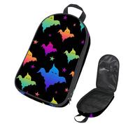 VAPOKF Travel Camping Utensils Organizer Bag, Rainbow Happy Halloween Ghosts Storage Bag for Cooking Utensil Set, Kitchen Accessories Storage Pouch for Outdoor BBQ, Bag Only