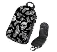 VAPOKF Travel Camping Utensils Organizer Bag, Raven Eyeball Spider Bat Candy Skull Storage Bag for Cooking Utensil Set, Kitchen Accessories Storage Pouch for Outdoor BBQ, Bag Only
