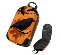 VAPOKF Travel Camping Utensils Organizer Bag, Raven on Branch Storage Bag for Cooking Utensil Set, Kitchen Accessories Storage Pouch for Outdoor BBQ, Bag Only