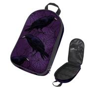 VAPOKF Travel Camping Utensils Organizer Bag, Raven on Web Purple Storage Bag for Cooking Utensil Set, Kitchen Accessories Storage Pouch for Outdoor BBQ, Bag Only