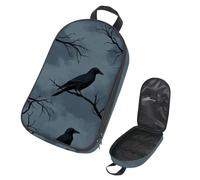 VAPOKF Travel Camping Utensils Organizer Bag, Raven Standing on Branches Storage Bag for Cooking Utensil Set, Kitchen Accessories Storage Pouch for Outdoor BBQ, Bag Only