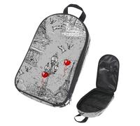 VAPOKF Travel Camping Utensils Organizer Bag, Retro Paris Tower and River Seine Storage Bag for Cooking Utensil Set, Kitchen Accessories Storage Pouch for Outdoor BBQ, Bag Only