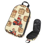 VAPOKF Travel Camping Utensils Organizer Bag, Santa Ride Motor and Gift Storage Bag for Cooking Utensil Set, Kitchen Accessories Storage Pouch for Outdoor BBQ, Bag Only