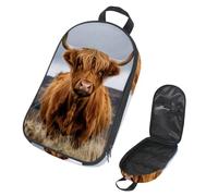 VAPOKF Travel Camping Utensils Organizer Bag, Scottish Highland Cow Storage Bag for Cooking Utensil Set, Kitchen Accessories Storage Pouch for Outdoor BBQ, Bag Only