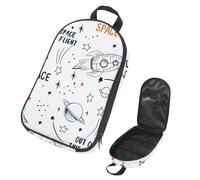 VAPOKF Travel Camping Utensils Organizer Bag, Space Flight Rocket Planet Stars Storage Bag for Cooking Utensil Set, Kitchen Accessories Storage Pouch for Outdoor BBQ, Bag Only