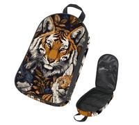 VAPOKF Travel Camping Utensils Organizer Bag, Tiger Fox Bobcat Storage Bag for Cooking Utensil Set, Kitchen Accessories Storage Pouch for Outdoor BBQ, Bag Only