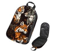 VAPOKF Travel Camping Utensils Organizer Bag, Tiger Fox Wolf Storage Bag for Cooking Utensil Set, Kitchen Accessories Storage Pouch for Outdoor BBQ, Bag Only